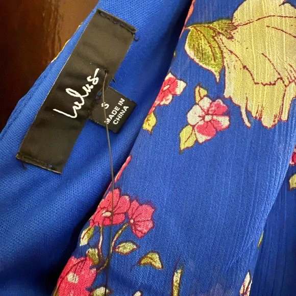 Lulu's Blue Floral Maxi Dress with Pink and Green Accents - Picture 7 of 10